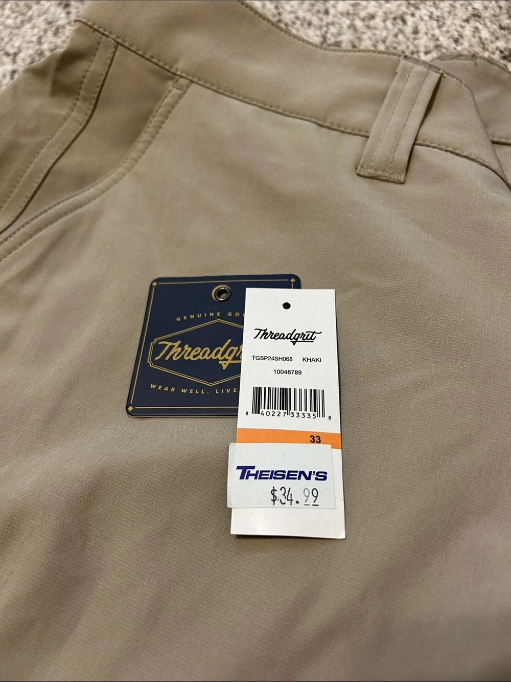 Threadgrit Men's Khaki Shorts